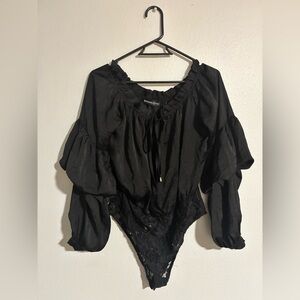 Elegant Black Lace Bodysuit